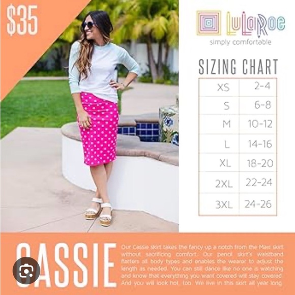 Lularoe Cassie Stretch Striped Black and White Women's Pencil Skirt - Picture 2 of 2